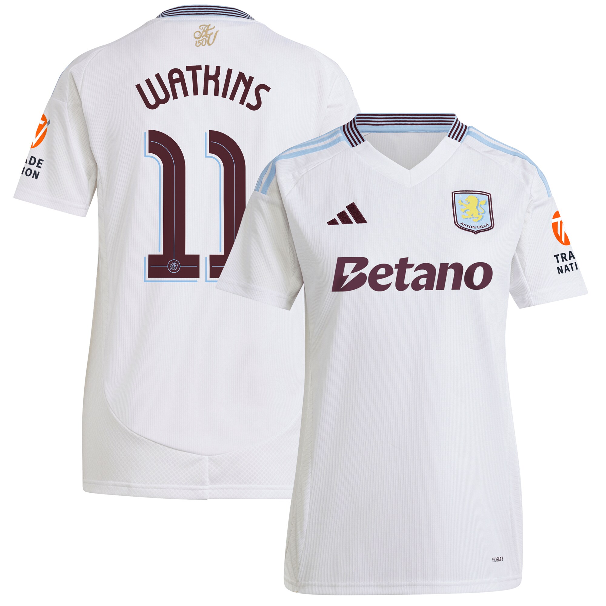 aston villa adidas away shirt 2024-25 – womens with watkins 11 cup printing Collection | Official Aston Villa FC Gear Online