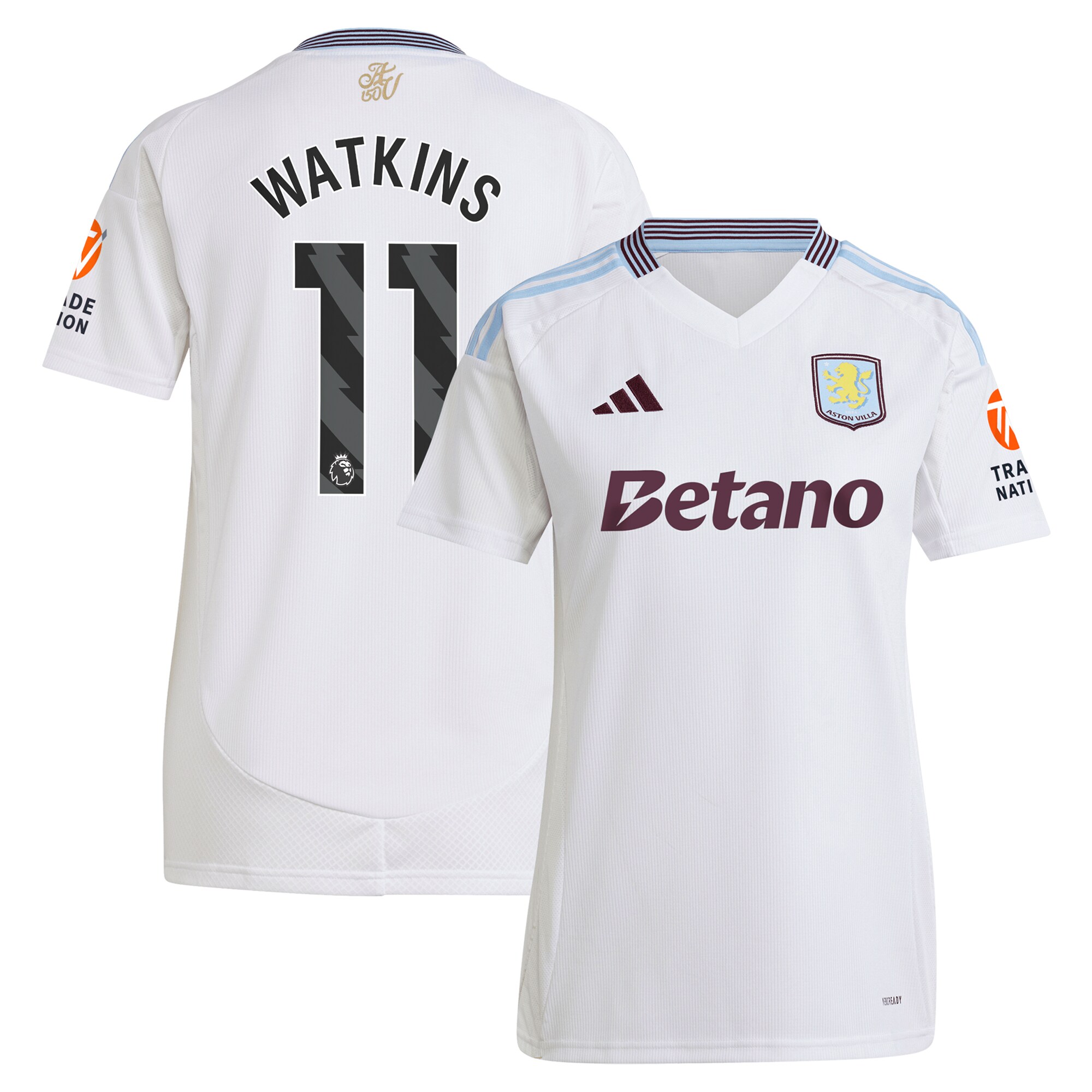aston villa adidas away shirt 2024-25 – womens with watkins 11 printing Collection | Official Aston Villa FC Gear Online