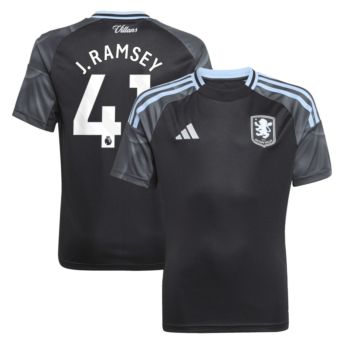 aston villa adidas away shirt 2025-26 – kids with j. ramsey 41 printing Collection | Official Aston Villa FC Gear Online