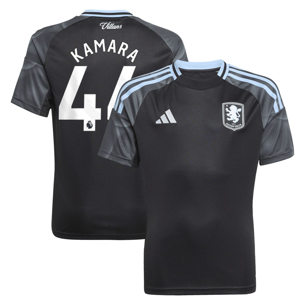 aston villa adidas away shirt 2025-26 – kids with kamara 44 printing Collection | Official Aston Villa FC Gear Online