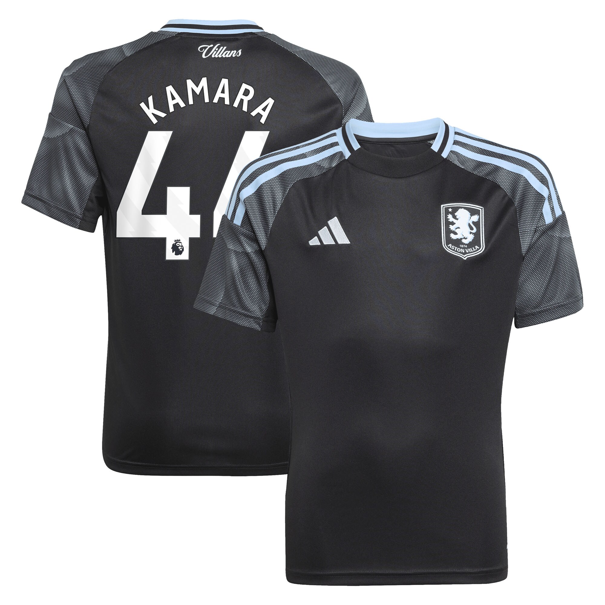aston villa adidas away shirt 2025-26 – kids with kamara 44 printing Collection | Official Aston Villa FC Gear Online