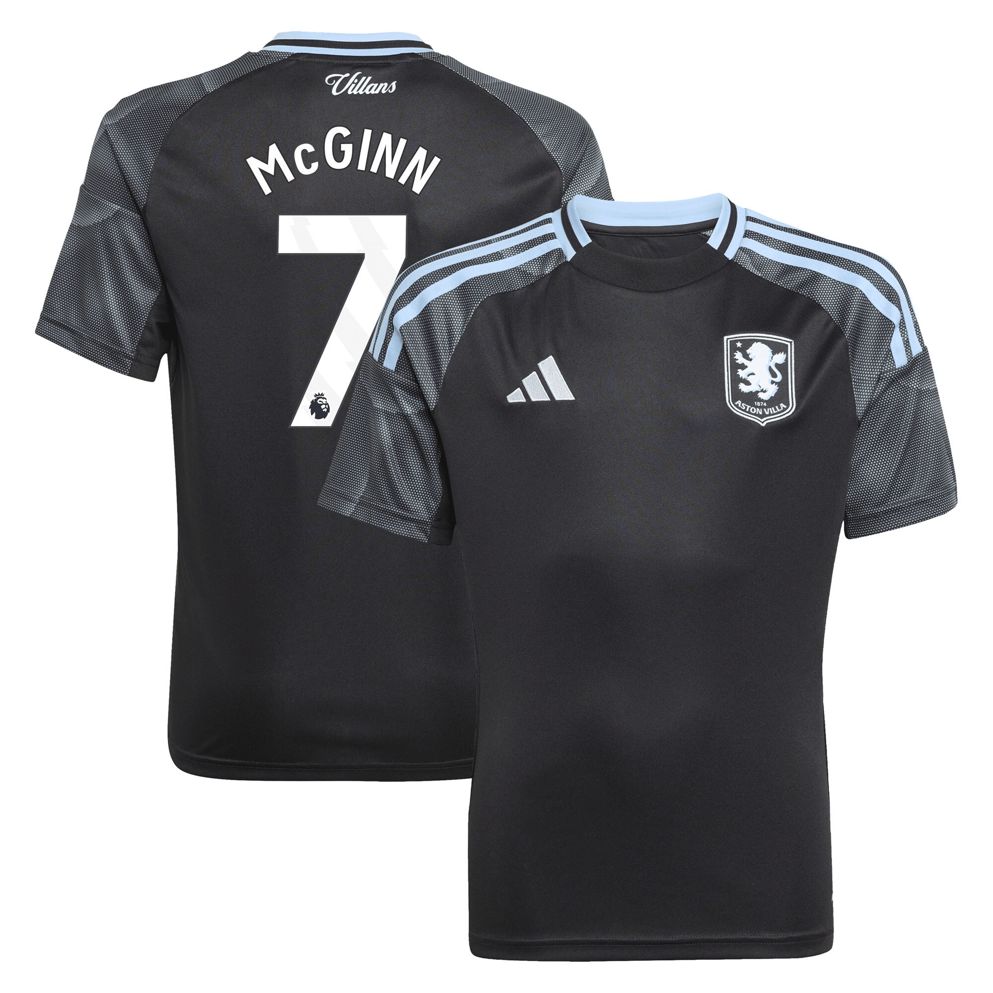 aston villa adidas away shirt 2025-26 – kids with mcginn 7 printing Collection | Official Aston Villa FC Gear Online