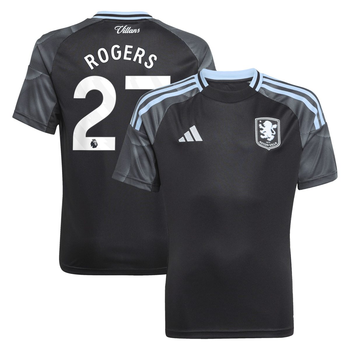 aston villa adidas away shirt 2025-26 – kids with rogers 27 printing Collection | Official Aston Villa FC Gear Online