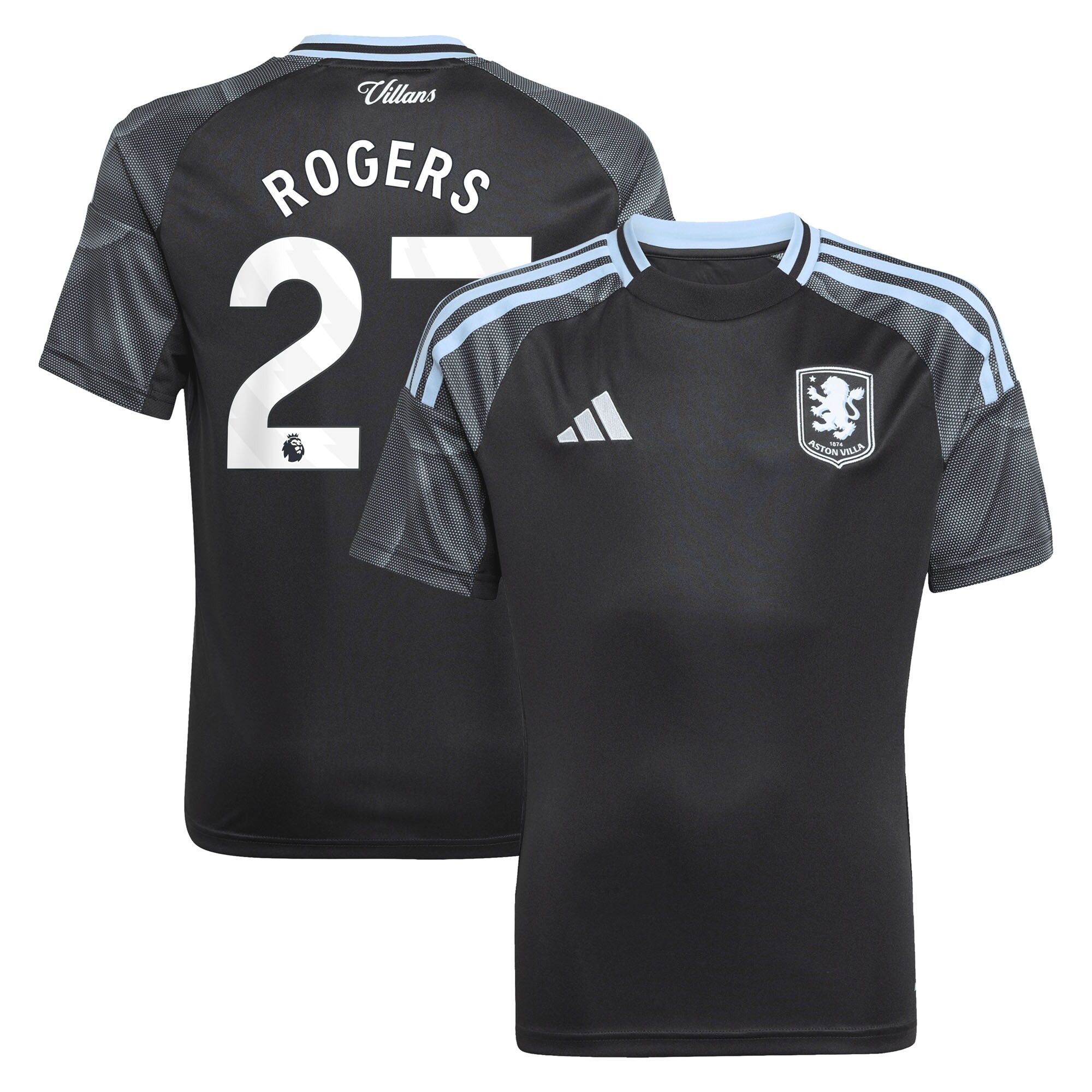 aston villa adidas away shirt 2025-26 – kids with rogers 27 printing Collection | Official Aston Villa FC Gear Online