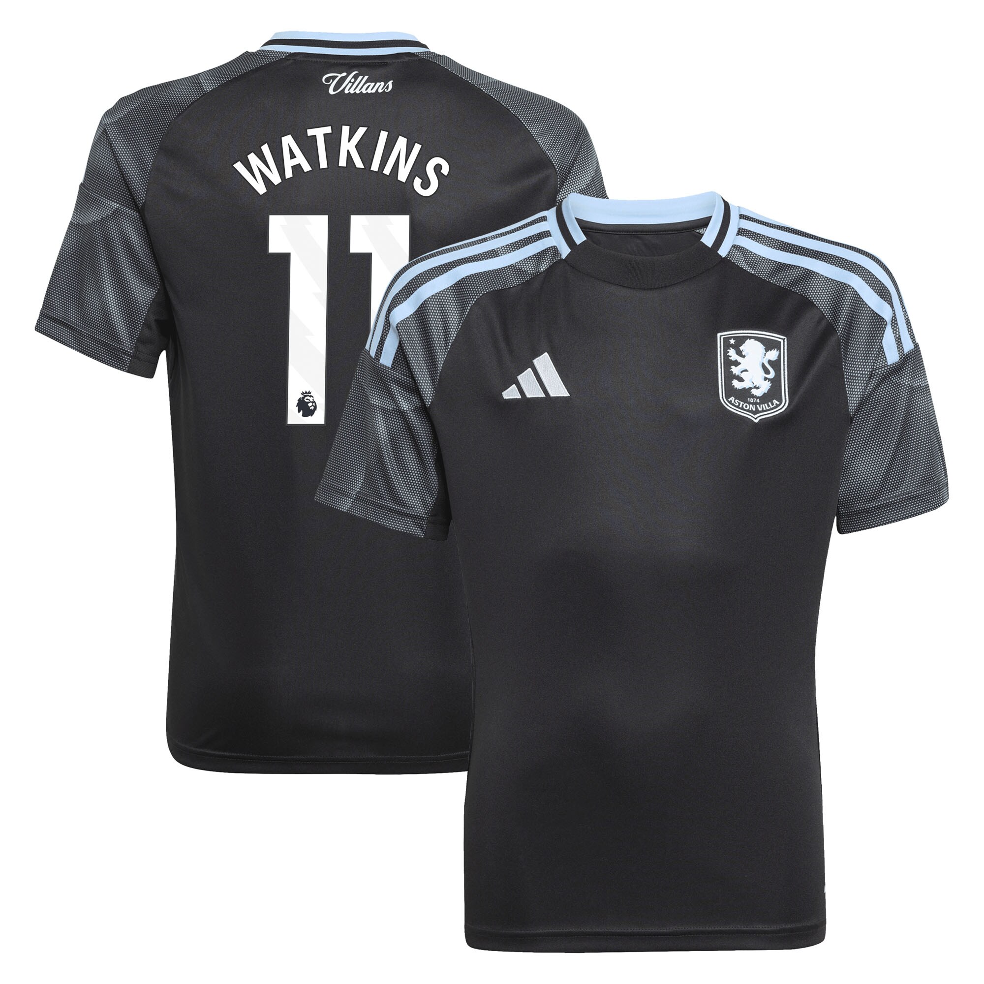 aston villa adidas away shirt 2025-26 – kids with watkins 11 printing Collection | Official Aston Villa FC Gear Online
