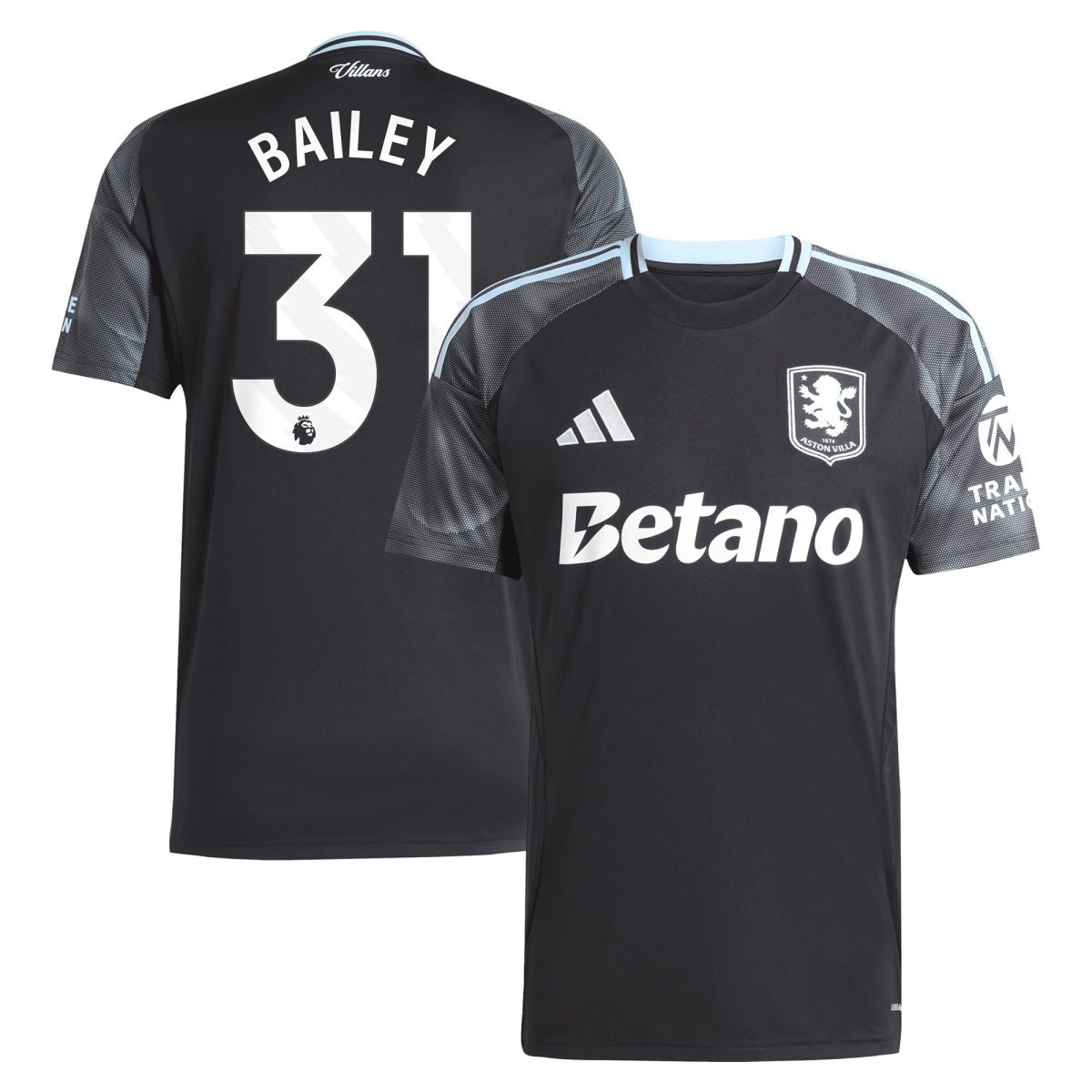 aston villa adidas away shirt 2025-26 with bailey 31 printing Collection | Official Aston Villa FC Gear Online