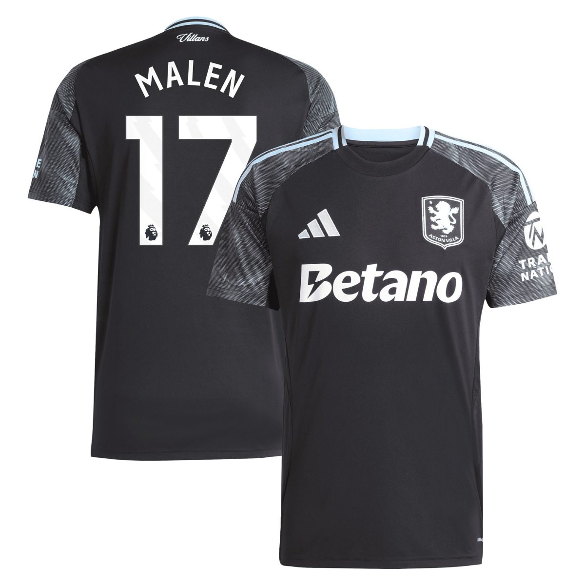 aston villa adidas away shirt 2025-26 with malen 17 printing Collection | Official Aston Villa FC Gear Online
