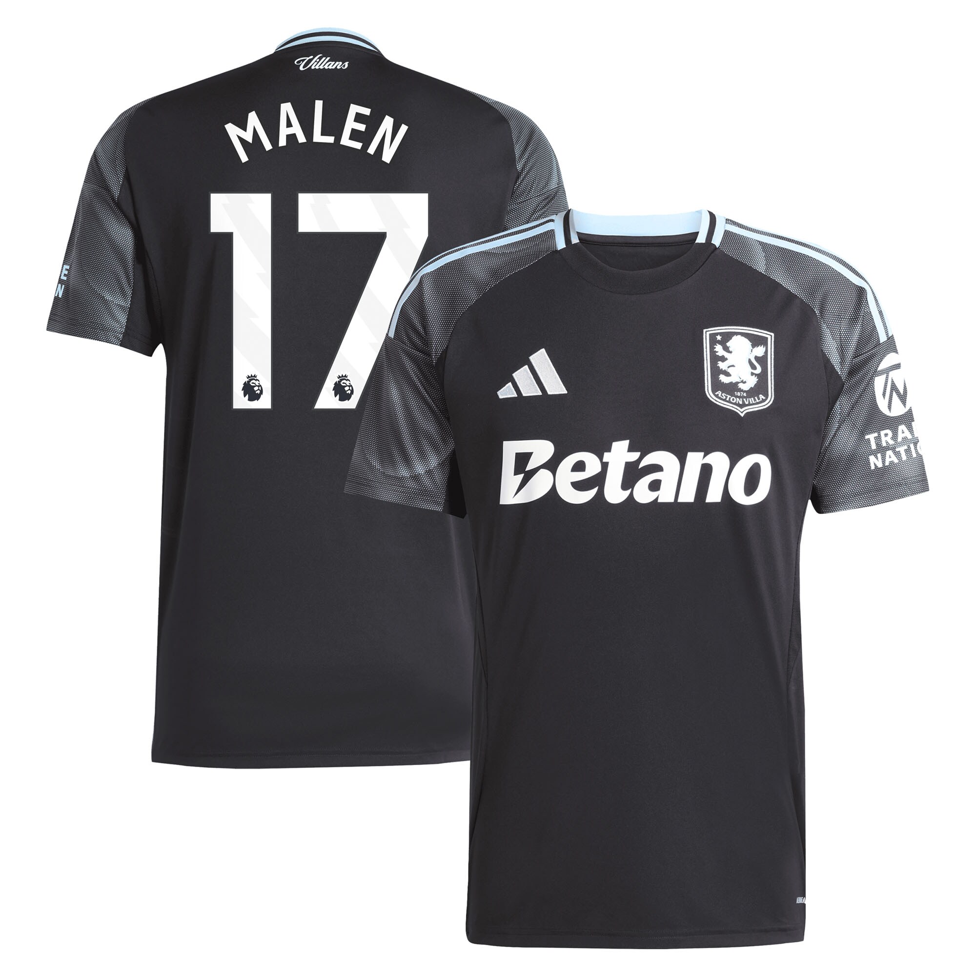 aston villa adidas away shirt 2025-26 with malen 17 printing Collection | Official Aston Villa FC Gear Online