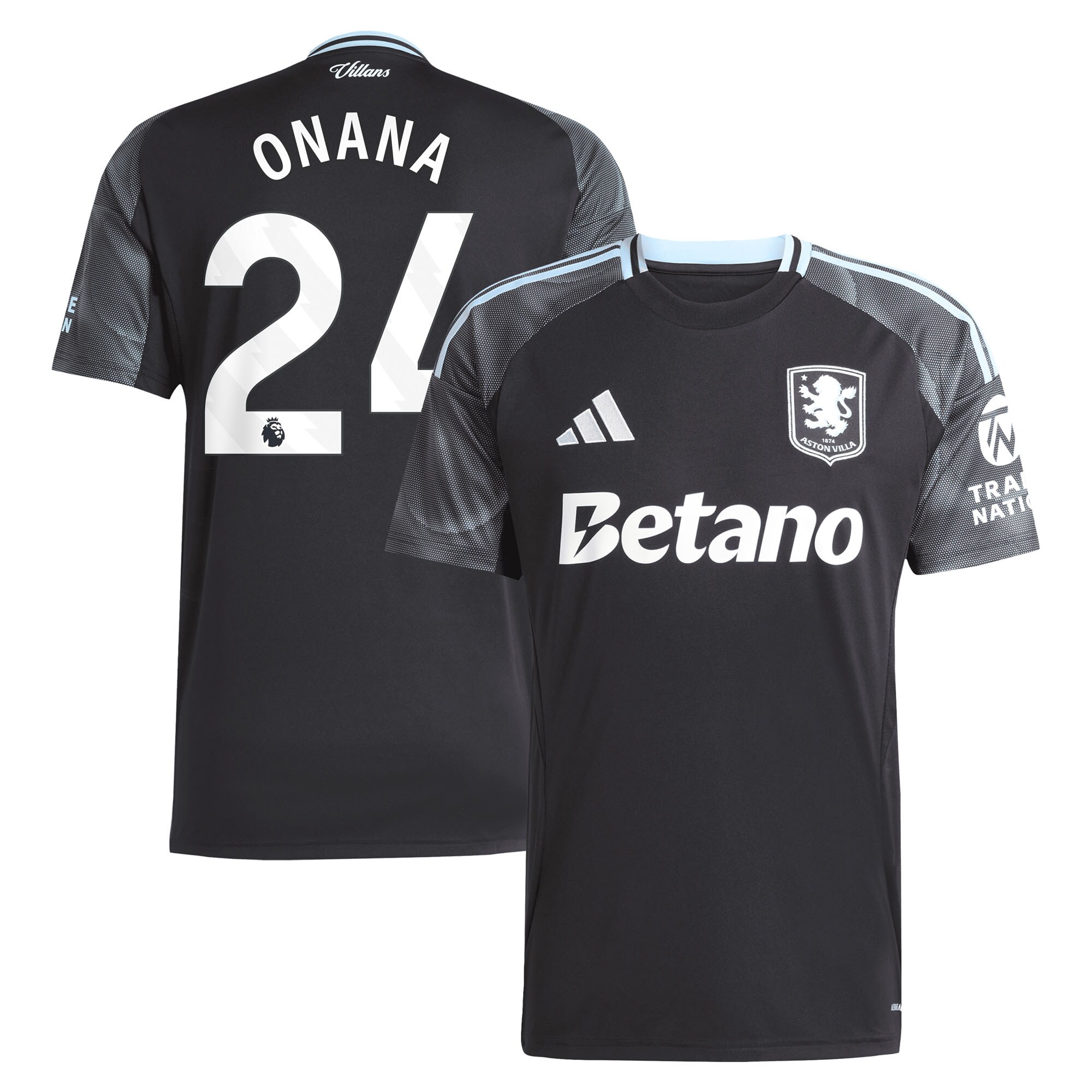 aston villa adidas away shirt 2025-26 with onana 24 printing Collection | Official Aston Villa FC Gear Online