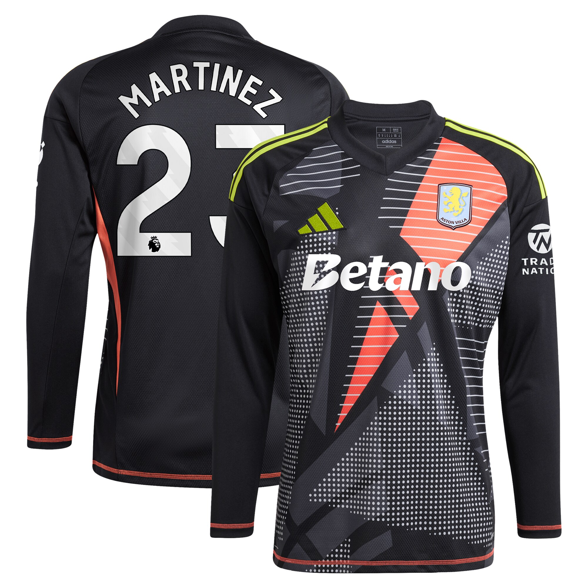 aston villa adidas goalkeeper shirt 2024-25 – long sleeve with martinez 23 printing – 202028938 Collection | Official Aston Villa FC Gear Online