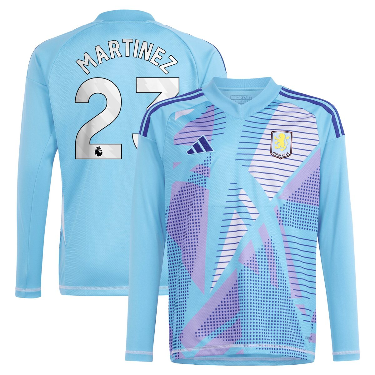 aston villa adidas goalkeeper shirt 2024-25 – long sleeve with martinez 23 printing – 202030980 Collection | Official Aston Villa FC Gear Online