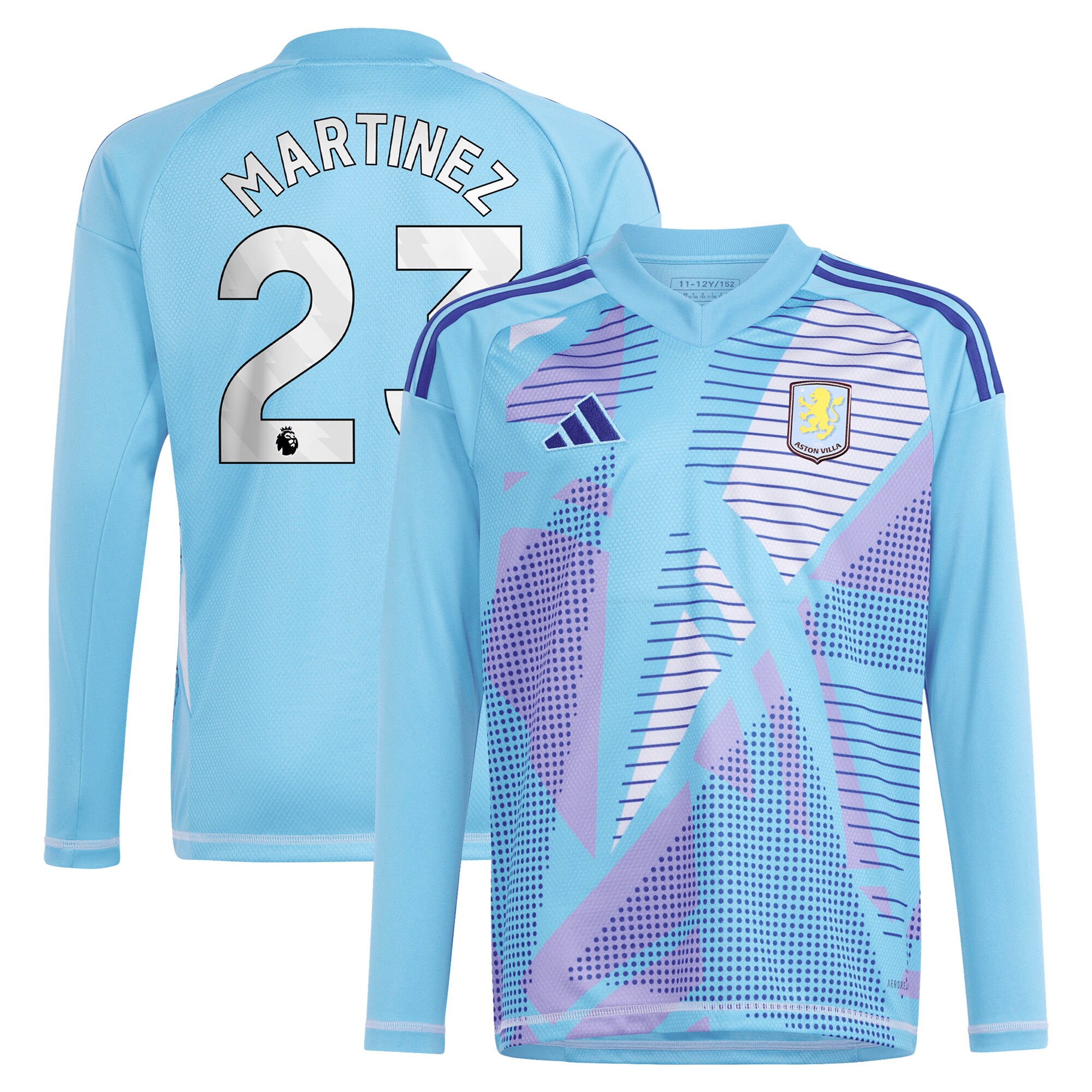 aston villa adidas goalkeeper shirt 2024-25 – long sleeve with martinez 23 printing – 202030980 Collection | Official Aston Villa FC Gear Online