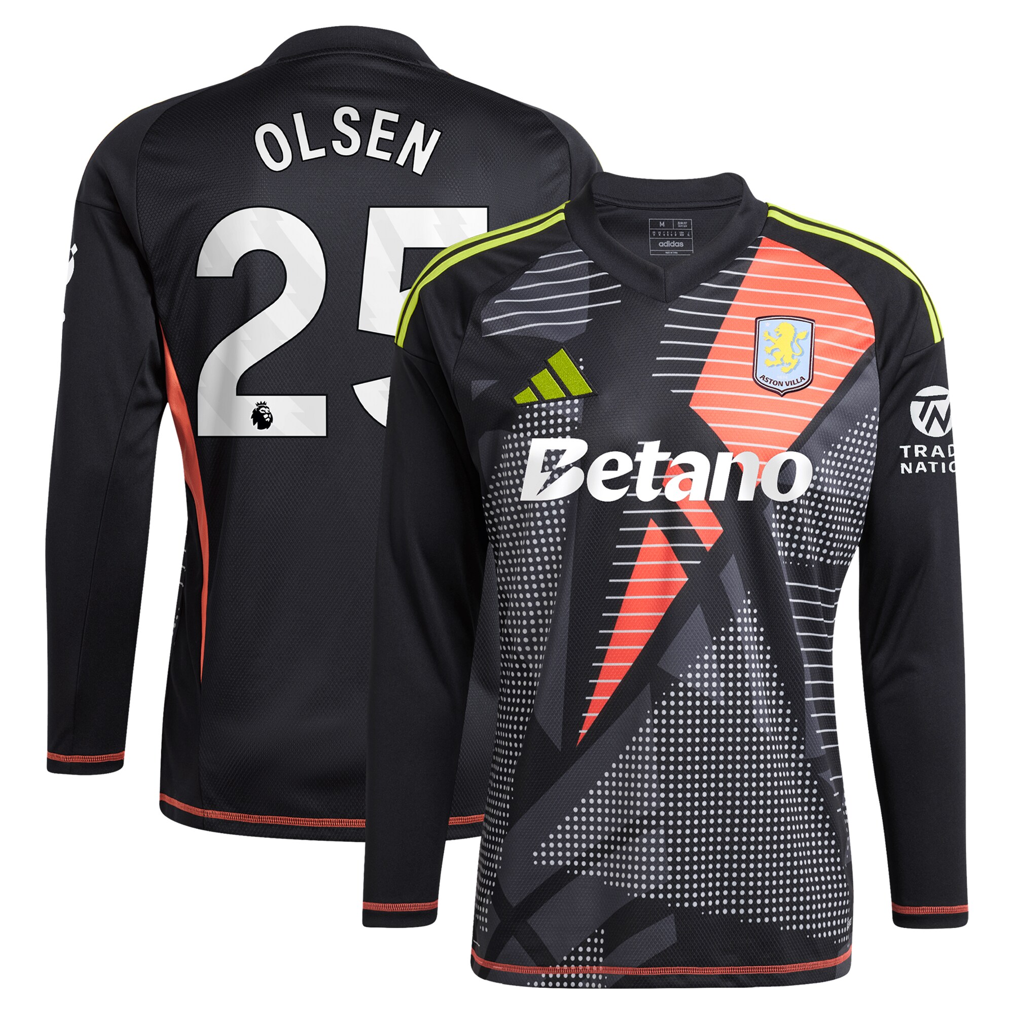 aston villa adidas goalkeeper shirt 2024-25 – long sleeve with olsen 25 printing – 202028939 Collection | Official Aston Villa FC Gear Online