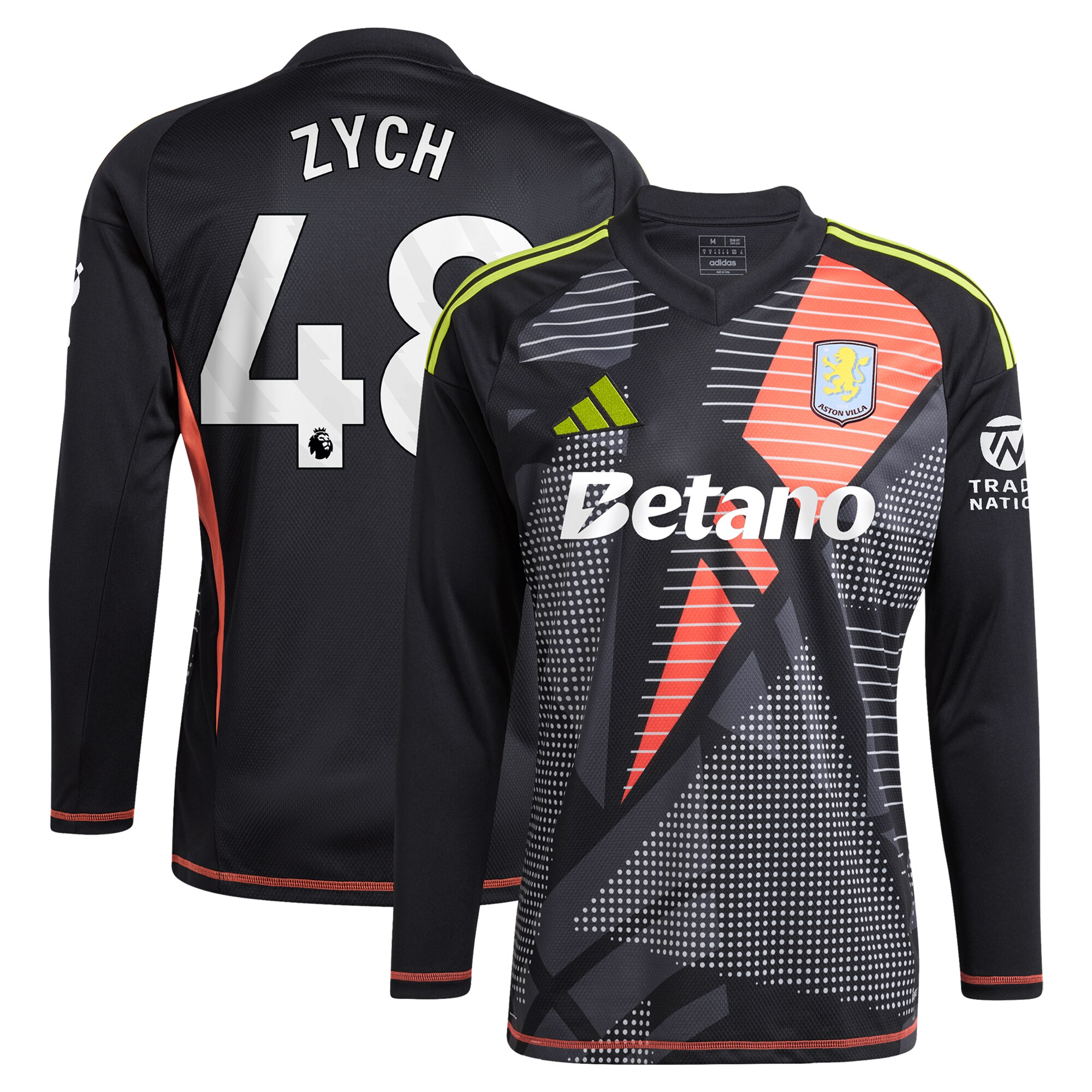 aston villa adidas goalkeeper shirt 2024-25 – long sleeve with zych 48 printing – 202153090 Collection | Official Aston Villa FC Gear Online