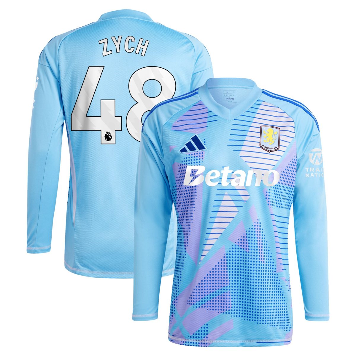 aston villa adidas goalkeeper shirt 2024-25 – long sleeve with zych 48 printing – 202153092 Collection | Official Aston Villa FC Gear Online
