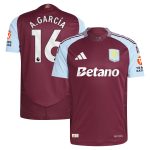 aston villa adidas home authentic shirt 2024-25 with a.garcía 16 printing Collection | Official Aston Villa FC Gear Online