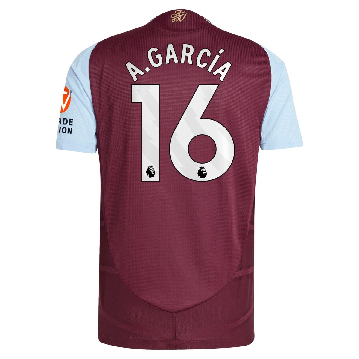 aston villa adidas home authentic shirt 2024-25 with a.garcía 16 printing Collection | Official Aston Villa FC Gear Online