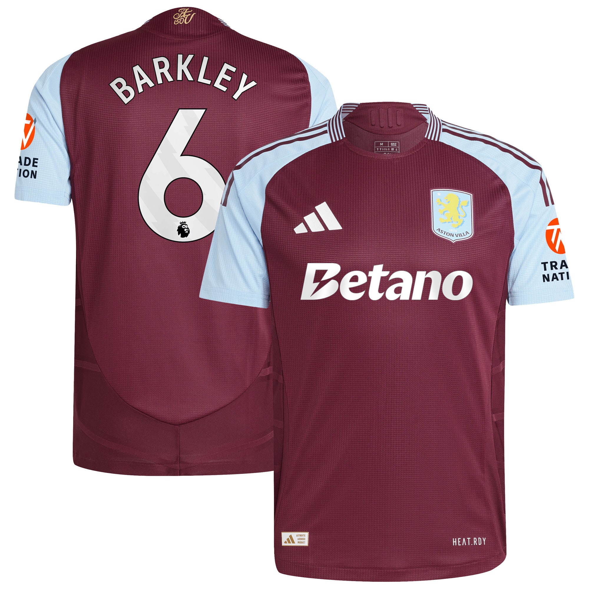 aston villa adidas home authentic shirt 2024-25 with barkley 6 printing Collection | Official Aston Villa FC Gear Online