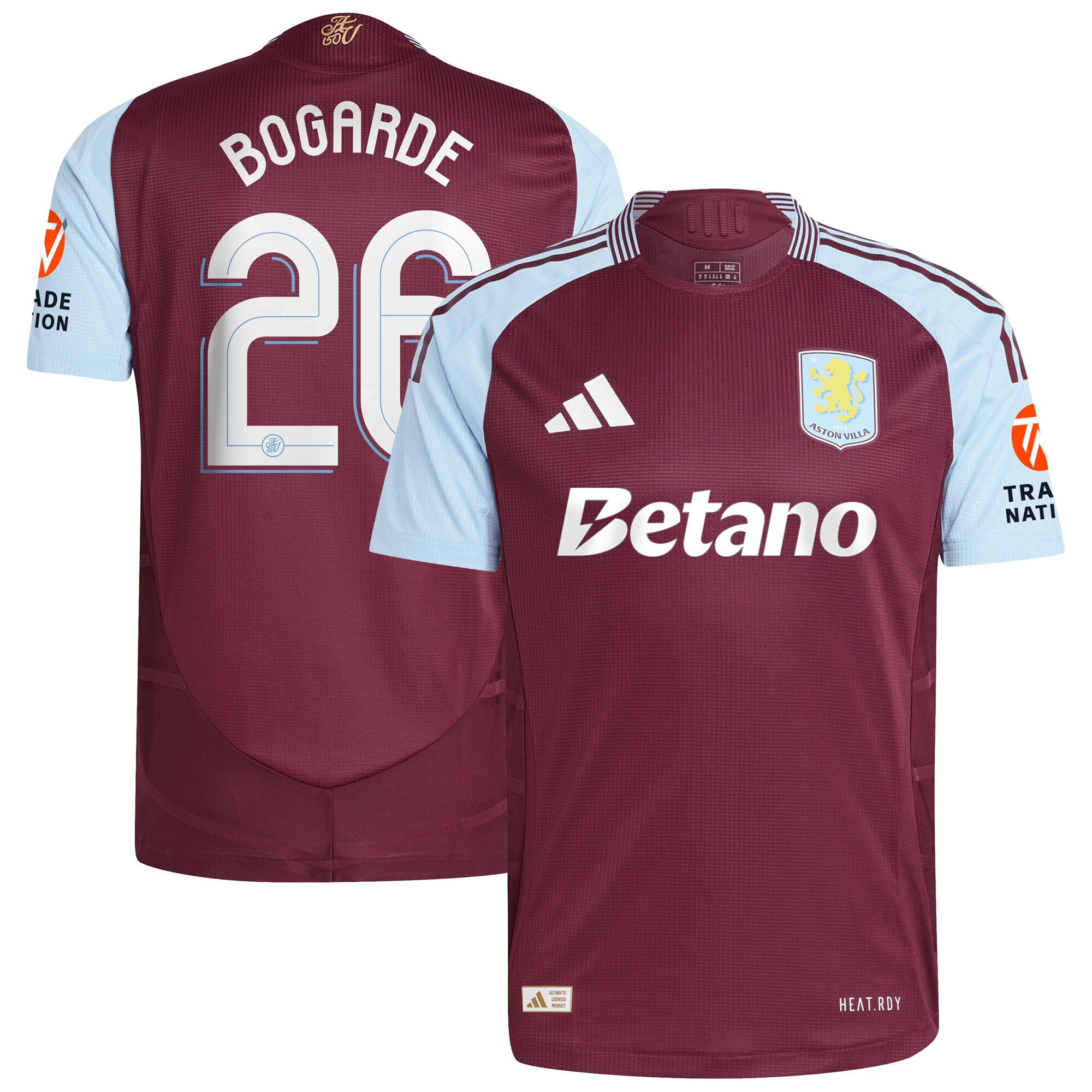 aston villa adidas home authentic shirt 2024-25 with bogarde 26 cup printing Collection | Official Aston Villa FC Gear Online