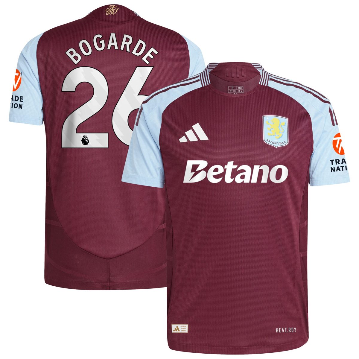 aston villa adidas home authentic shirt 2024-25 with bogarde 26 printing Collection | Official Aston Villa FC Gear Online