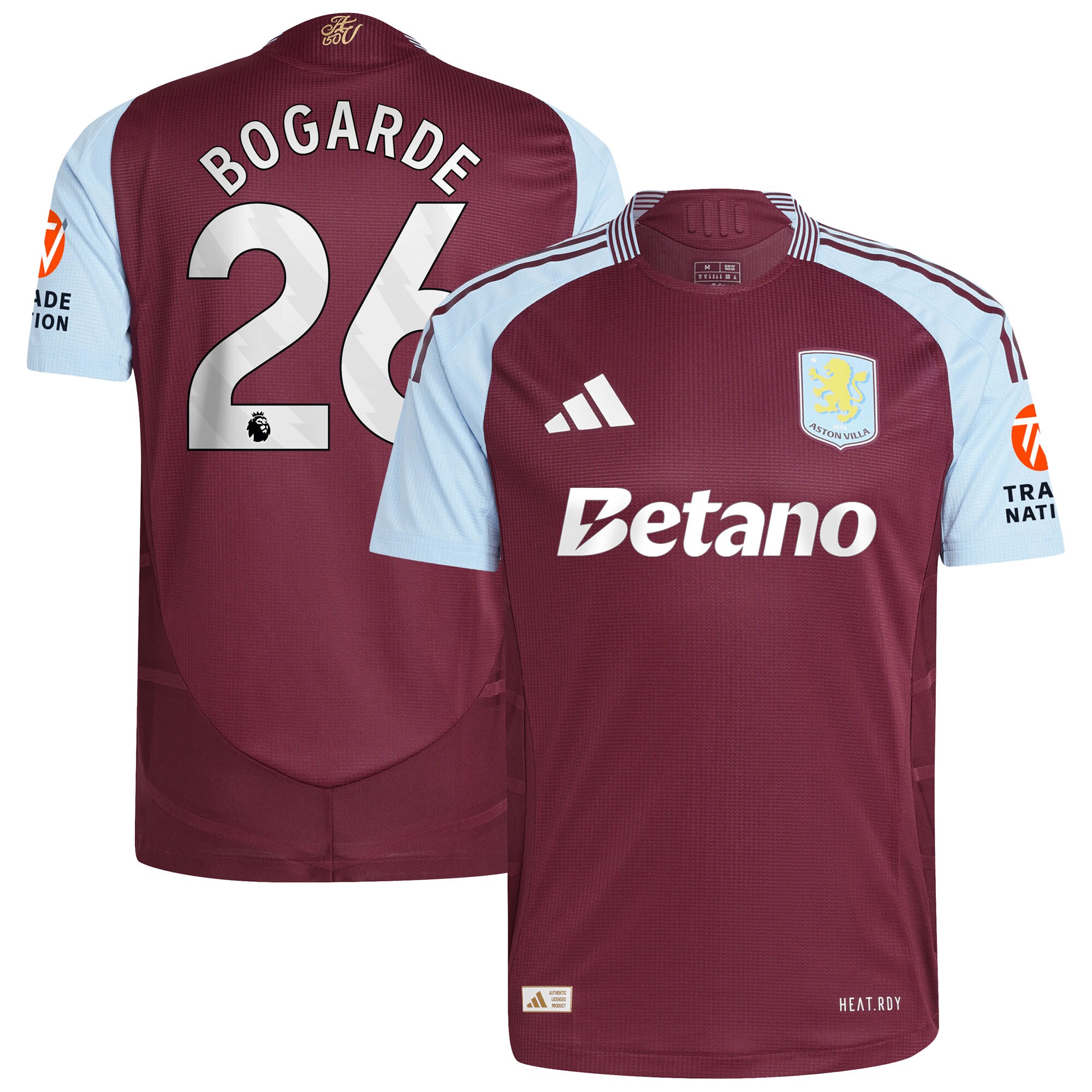 aston villa adidas home authentic shirt 2024-25 with bogarde 26 printing Collection | Official Aston Villa FC Gear Online