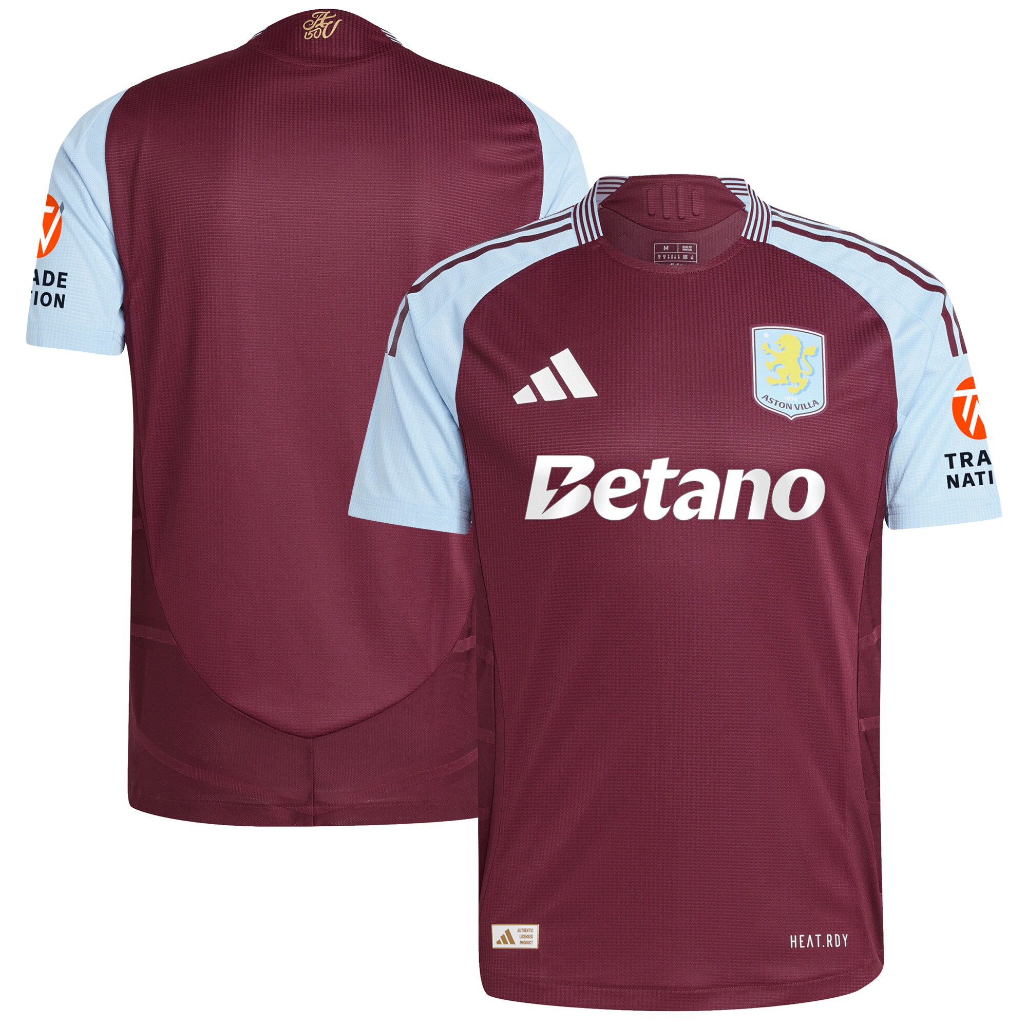 aston villa adidas home authentic shirt 2024-25 with custom printing Collection | Official Aston Villa FC Gear Online