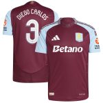 aston villa adidas home authentic shirt 2024-25 with diego carlos 3 cup printing Collection | Official Aston Villa FC Gear Online