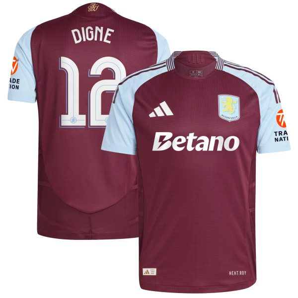 aston villa adidas home authentic shirt 2024-25 with digne 12 cup printing Collection | Official Aston Villa FC Gear Online
