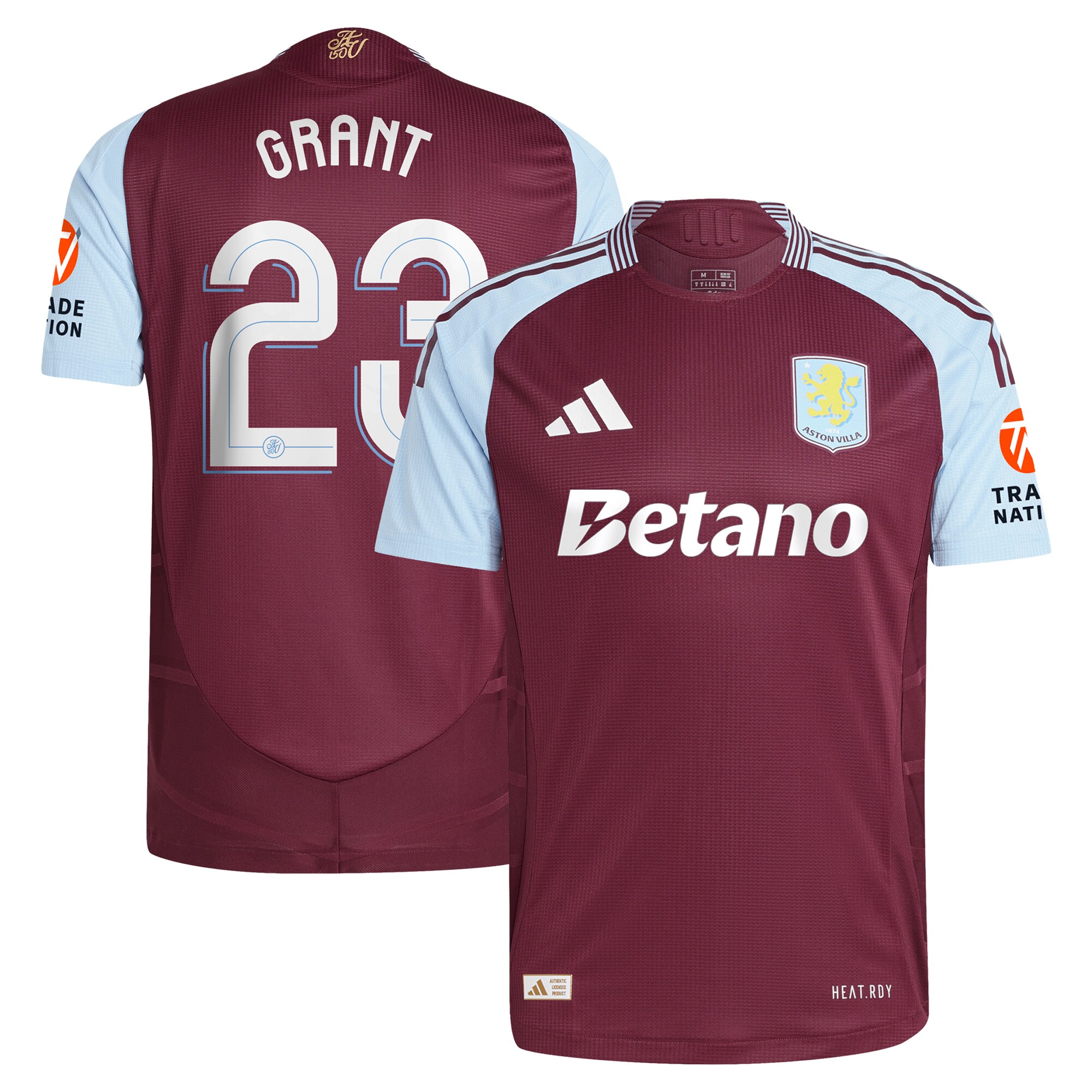 aston villa adidas home authentic shirt 2024-25 with grant 23 cup printing Collection | Official Aston Villa FC Gear Online
