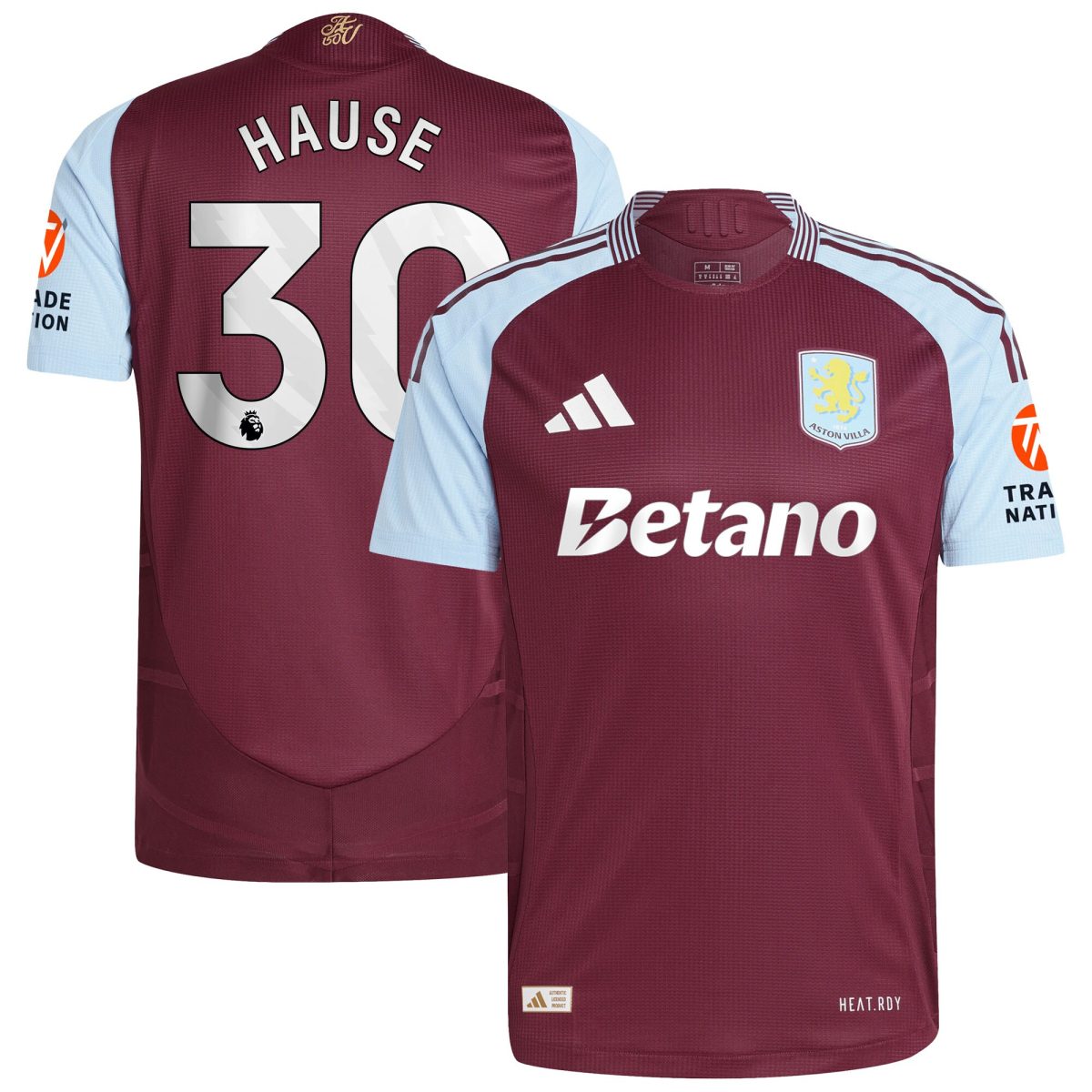 aston villa adidas home authentic shirt 2024-25 with hause 30 printing Collection | Official Aston Villa FC Gear Online