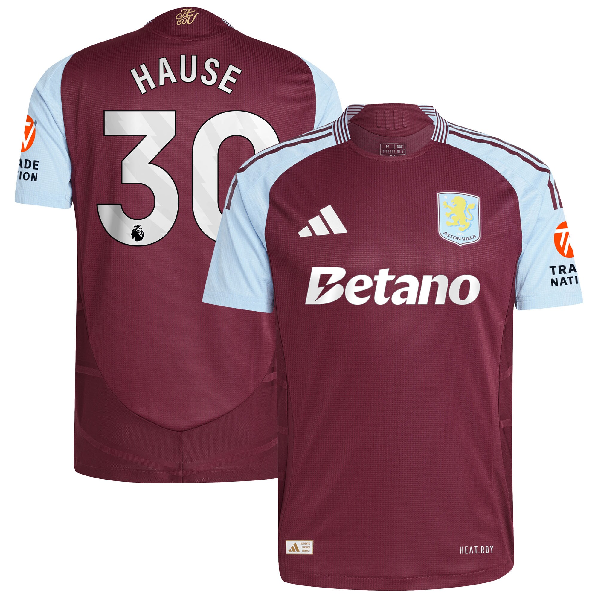 aston villa adidas home authentic shirt 2024-25 with hause 30 printing Collection | Official Aston Villa FC Gear Online