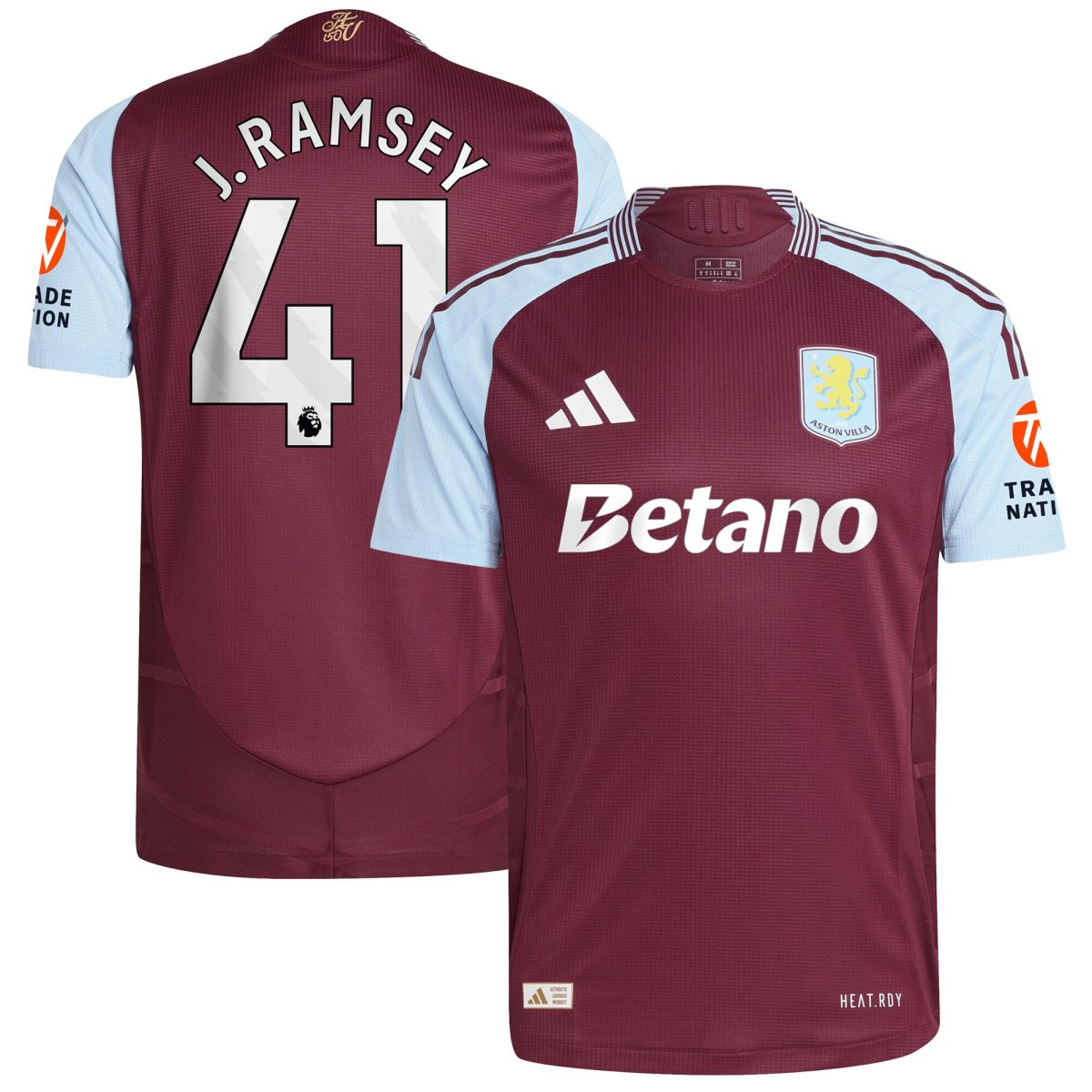 aston villa adidas home authentic shirt 2024-25 with j. ramsey 41 printing Collection | Official Aston Villa FC Gear Online