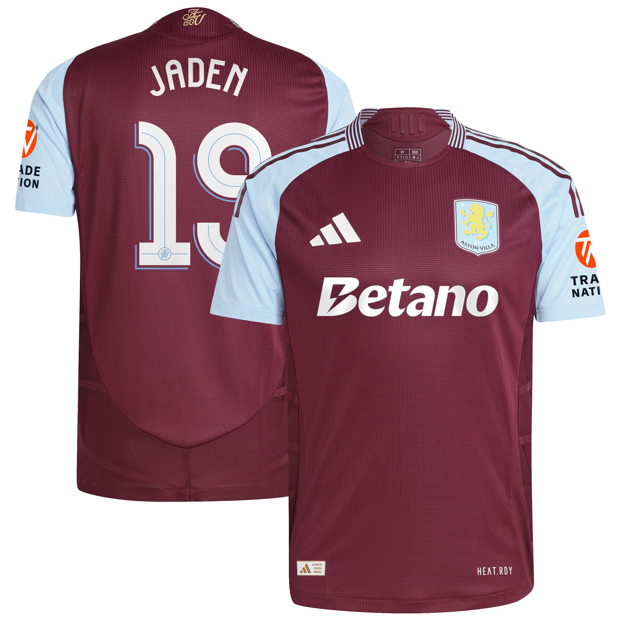 aston villa adidas home authentic shirt 2024-25 with jaden 19 cup printing Collection | Official Aston Villa FC Gear Online