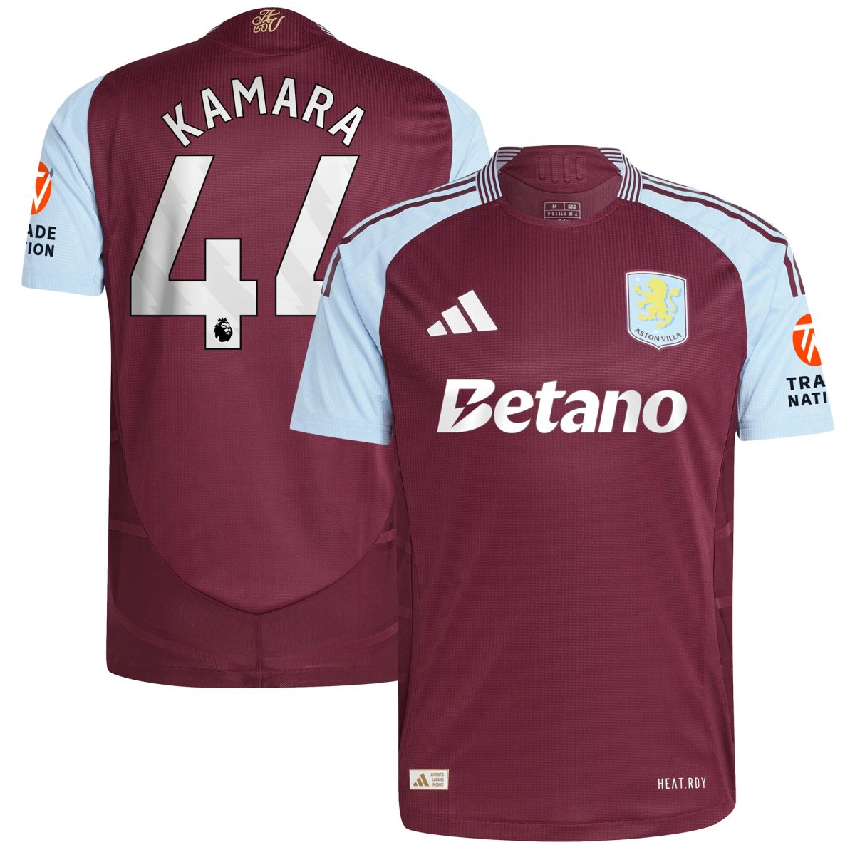 aston villa adidas home authentic shirt 2024-25 with kamara 44 printing Collection | Official Aston Villa FC Gear Online