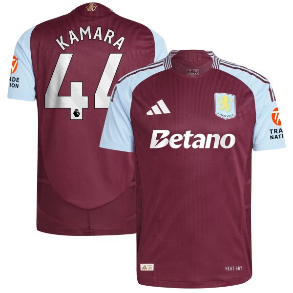 aston villa adidas home authentic shirt 2024-25 with kamara 44 printing Collection | Official Aston Villa FC Gear Online