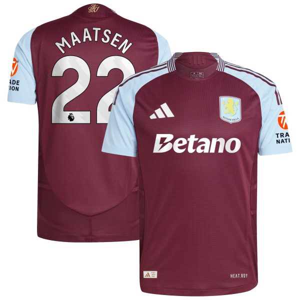 aston villa adidas home authentic shirt 2024-25 with maatsen 22 printing Collection | Official Aston Villa FC Gear Online