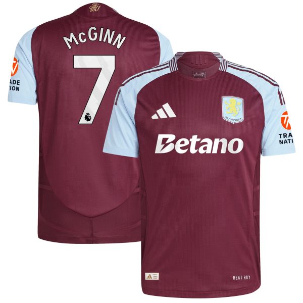 aston villa adidas home authentic shirt 2024-25 with mcginn 7 printing Collection | Official Aston Villa FC Gear Online