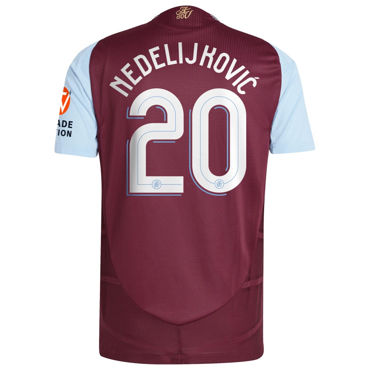 aston villa adidas home authentic shirt 2024-25 with nedeljković 20 cup printing Collection | Official Aston Villa FC Gear Online
