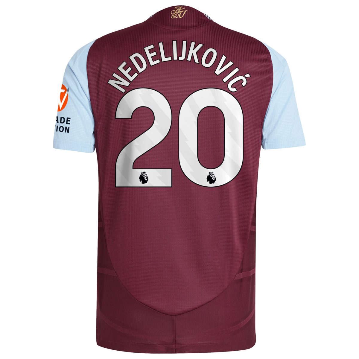 aston villa adidas home authentic shirt 2024-25 with nedeljković 20 printing Collection | Official Aston Villa FC Gear Online