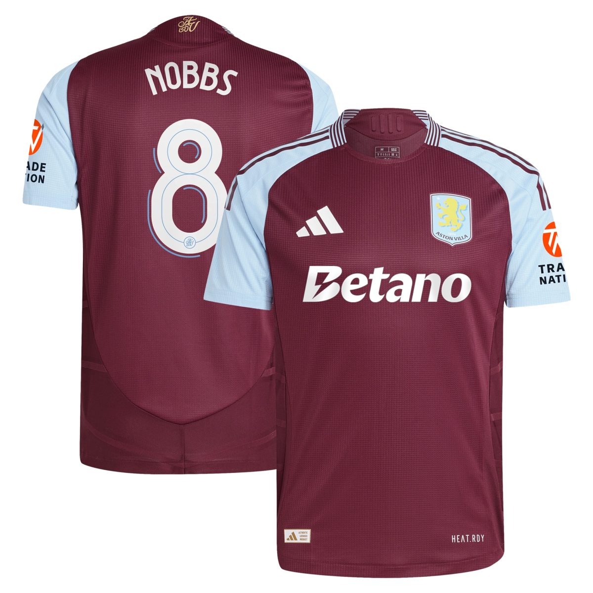 aston villa adidas home authentic shirt 2024-25 with nobbs 8 cup printing Collection | Official Aston Villa FC Gear Online
