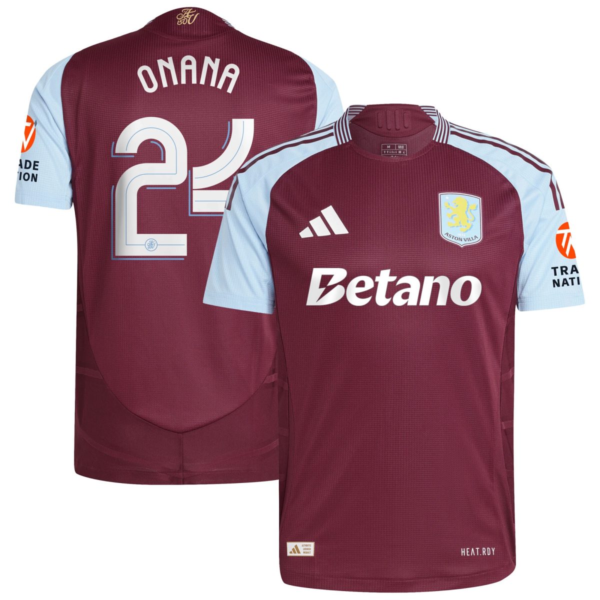 aston villa adidas home authentic shirt 2024-25 with onana 24 cup printing Collection | Official Aston Villa FC Gear Online