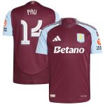 aston villa adidas home authentic shirt 2024-25 with pau 14 cup printing Collection | Official Aston Villa FC Gear Online