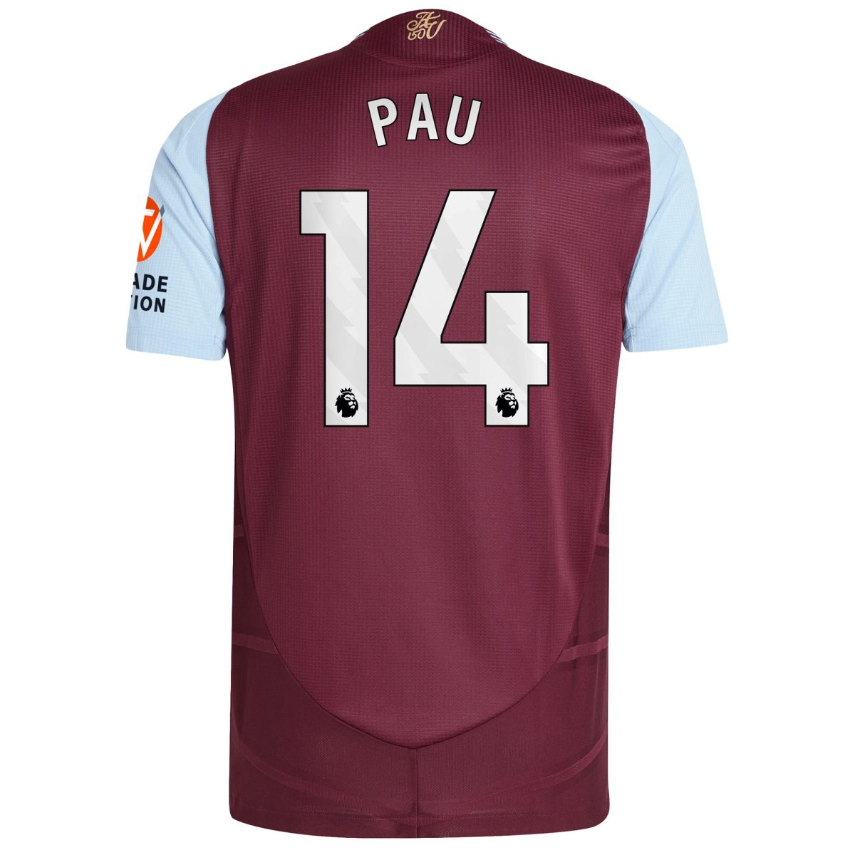 aston villa adidas home authentic shirt 2024-25 with pau 14 printing Collection | Official Aston Villa FC Gear Online