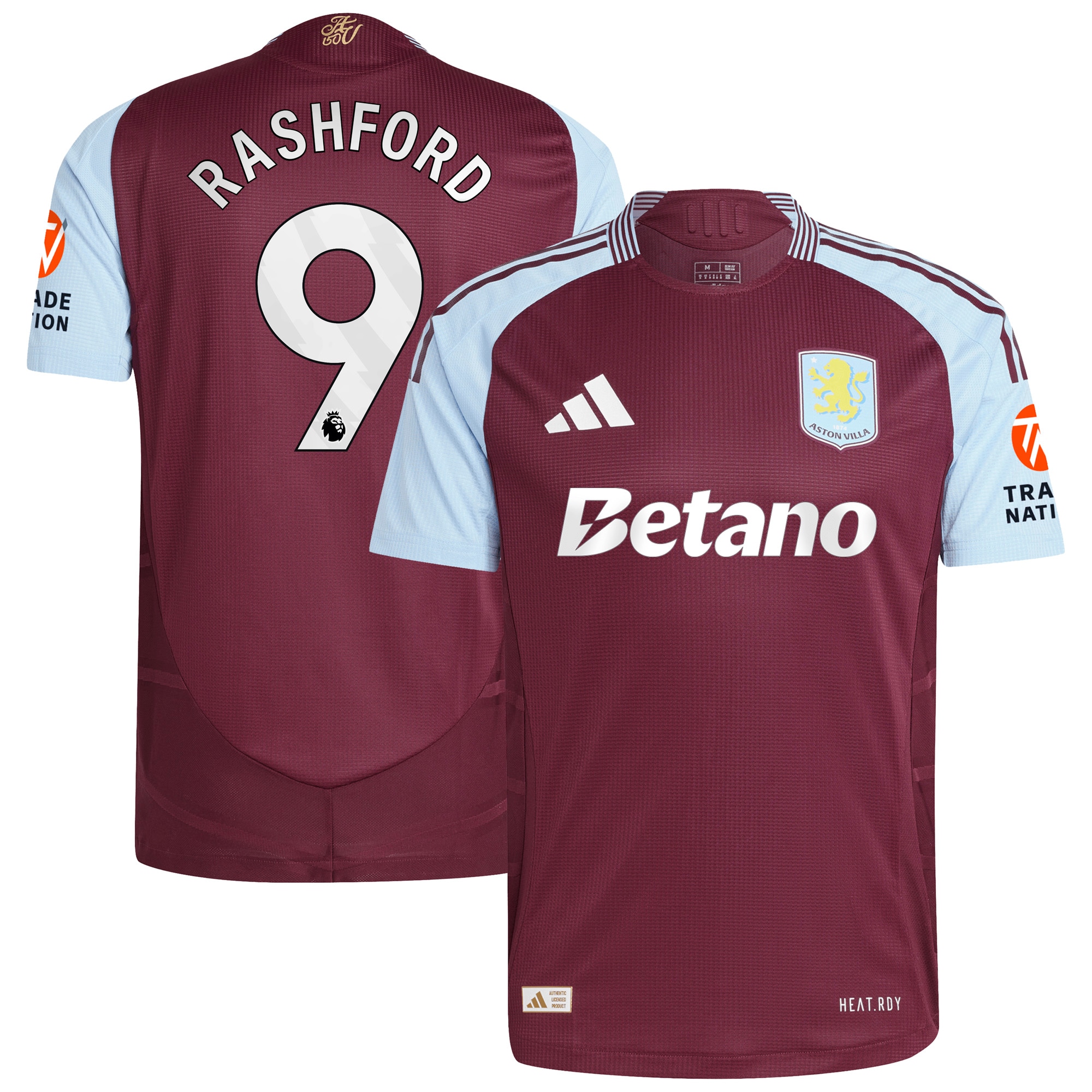 aston villa adidas home authentic shirt 2024-25 with rashford 9 printing Collection | Official Aston Villa FC Gear Online