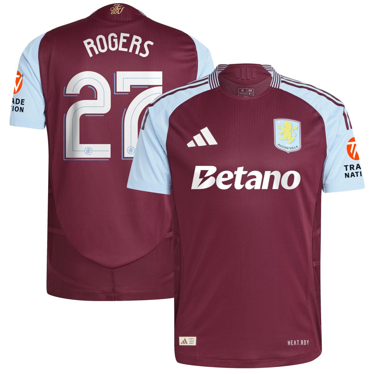 aston villa adidas home authentic shirt 2024-25 with rogers 27 cup printing Collection | Official Aston Villa FC Gear Online