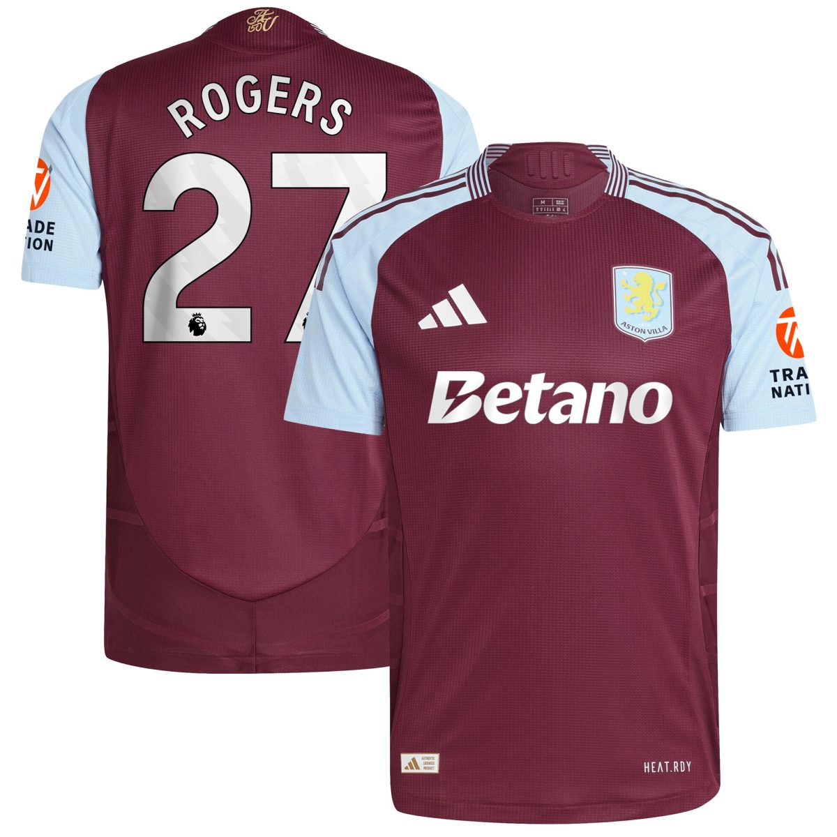 aston villa adidas home authentic shirt 2024-25 with rogers 27 printing Collection | Official Aston Villa FC Gear Online