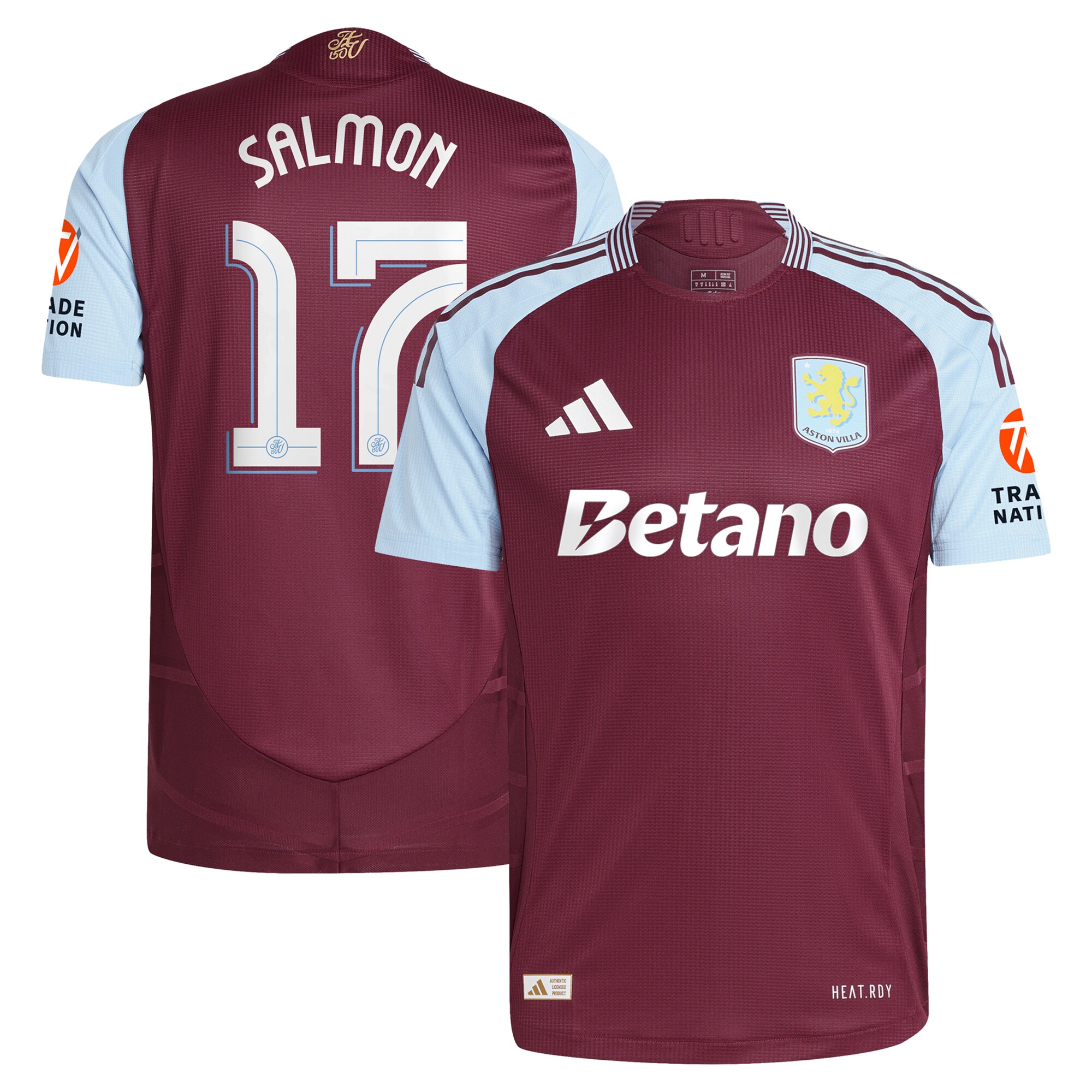 aston villa adidas home authentic shirt 2024-25 with salmon 17 cup printing Collection | Official Aston Villa FC Gear Online