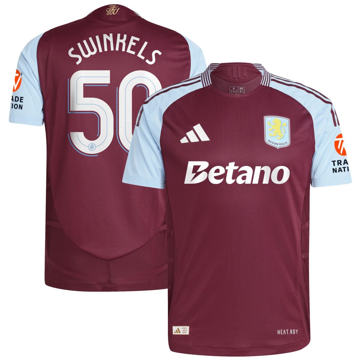 aston villa adidas home authentic shirt 2024-25 with swinkels 50 cup printing Collection | Official Aston Villa FC Gear Online