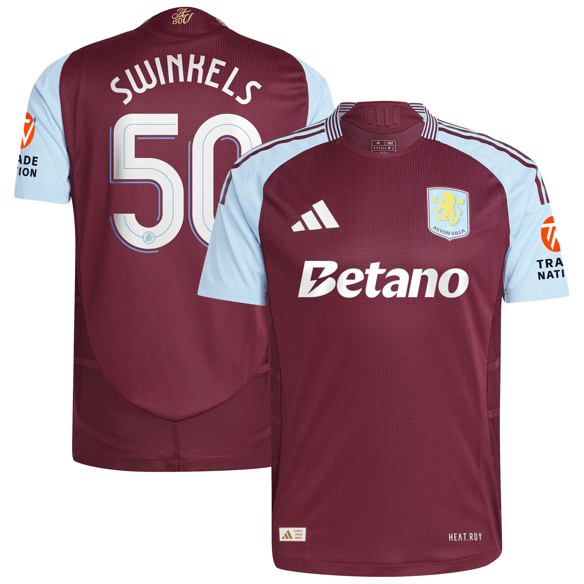 aston villa adidas home authentic shirt 2024-25 with swinkels 50 cup printing Collection | Official Aston Villa FC Gear Online