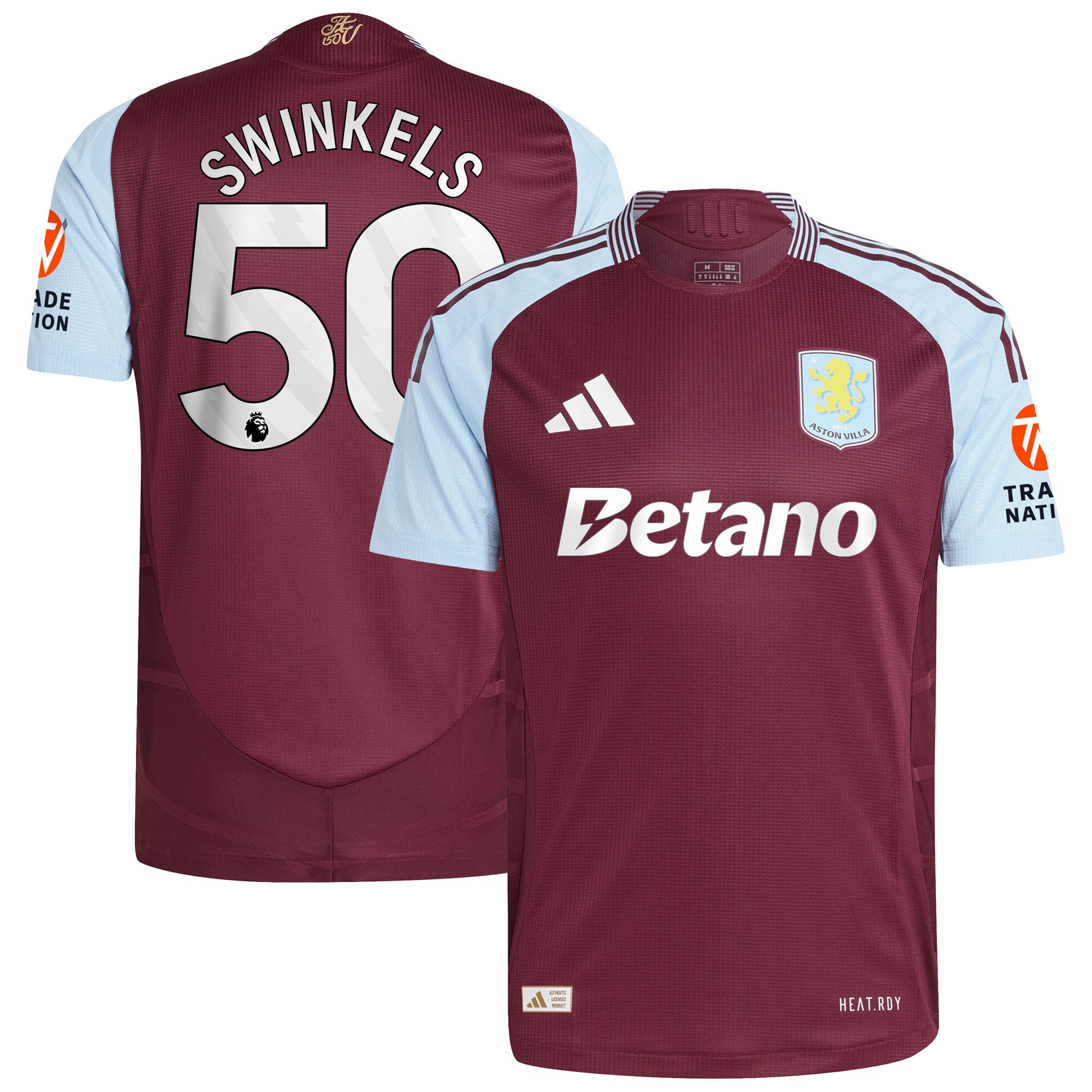 aston villa adidas home authentic shirt 2024-25 with swinkels 50 printing Collection | Official Aston Villa FC Gear Online